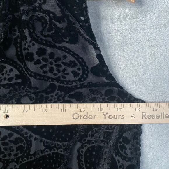 Whimsigoth Velvet Burnout Top Medium Paisley Indie Fairy Grunge Dark Romantic - Picture 7 of 11